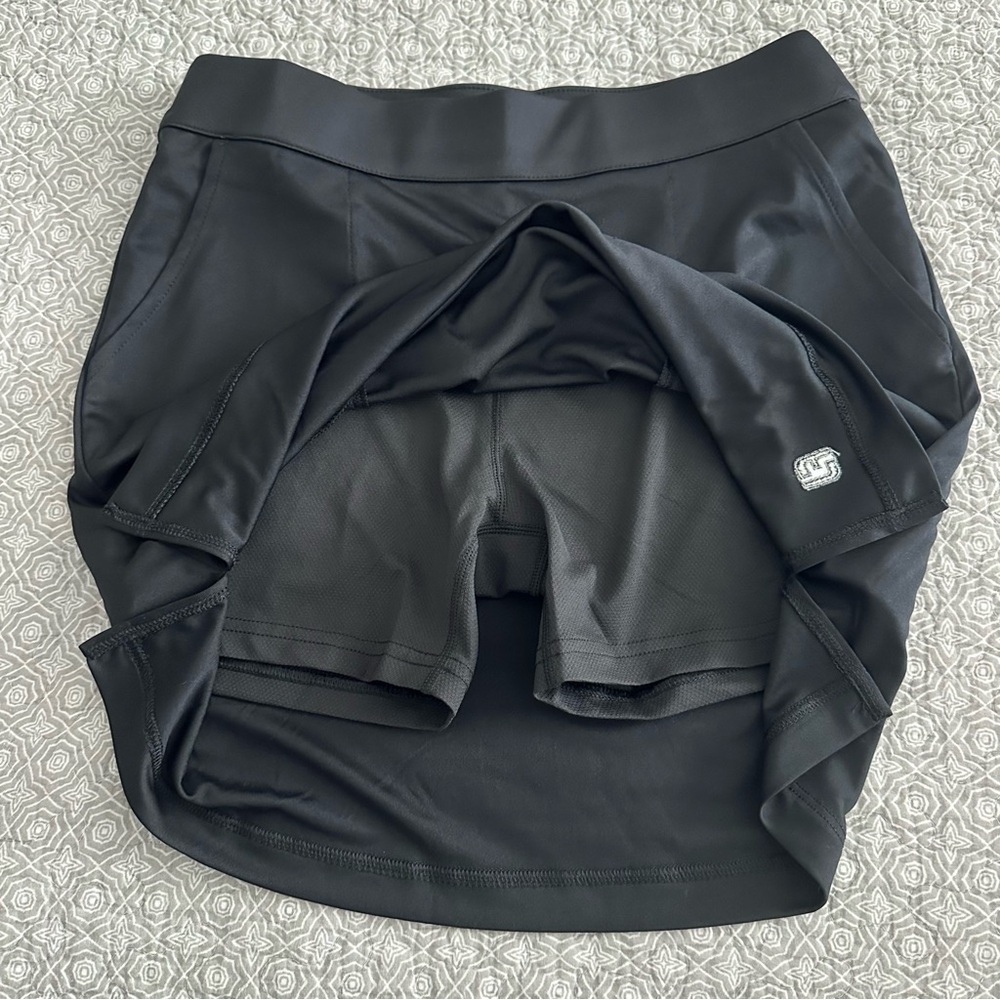 NEW! FootJoy Performance Interlock Knit Skort Black Shorts Skirt Pockets Size S